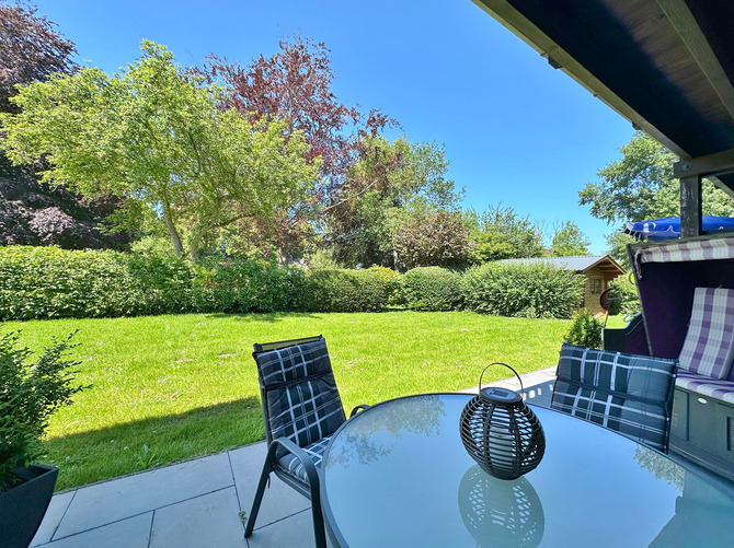 Ferienwohnung in Sch&ouml;nhagen - FerienWohnung Perlentaucher -  - Blick in den Garten