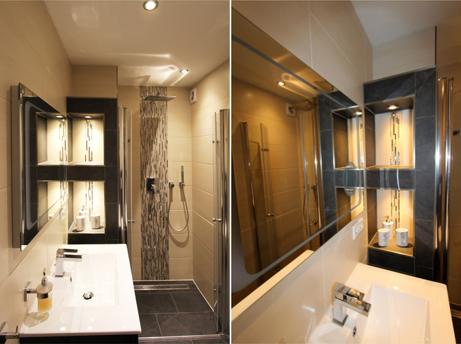 Ferienwohnung in Sch&ouml;nhagen - FerienWohnung Perlentaucher - Bad mit ebenerdiger Dusche und modernem WC