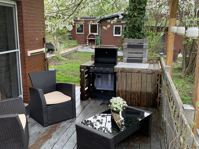 Appartement in S&uuml;sel - Haus Christa - &Uuml;berdachte Terrasse mit Gasgrill und Au&szlig;enk&uuml;che