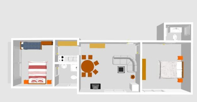 Ferienwohnung in Born a. Dar&szlig; - Am Raad FeWo Kranich - Grundriss Wohnung