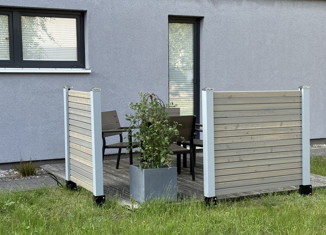 Ferienhaus in Pruchten - Ferienhus Darsskieker - Fr&uuml;hst&uuml;cksterrasse